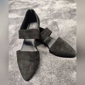 Eileen Fisher Black Suede Flats